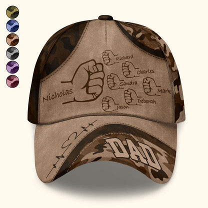 Dad/Mom Grandpa Kids Holding Hands - Personalized Classic Cap TCCCHN15