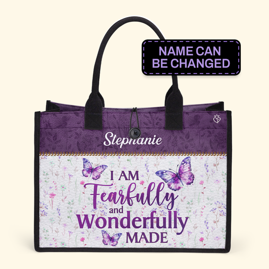I Am Wonderfully Made  - Personalized Canvas Tote Bag TCHN02