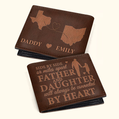 Side By Side Or Miles Apart - Personalized Folded Wallet For Men TCLFWM1033