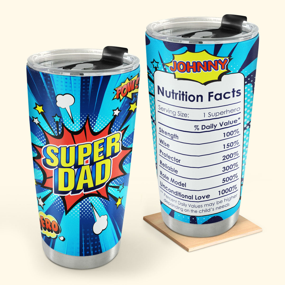 Super Dad 20oz, 30oz, 40oz Personalized Tumbler TCSSTHA02