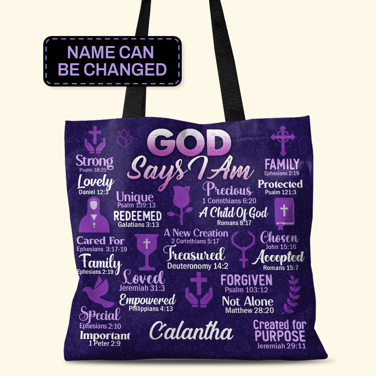 God Says I Am - Personalized Tote Bag TCH07 – ToteCrown