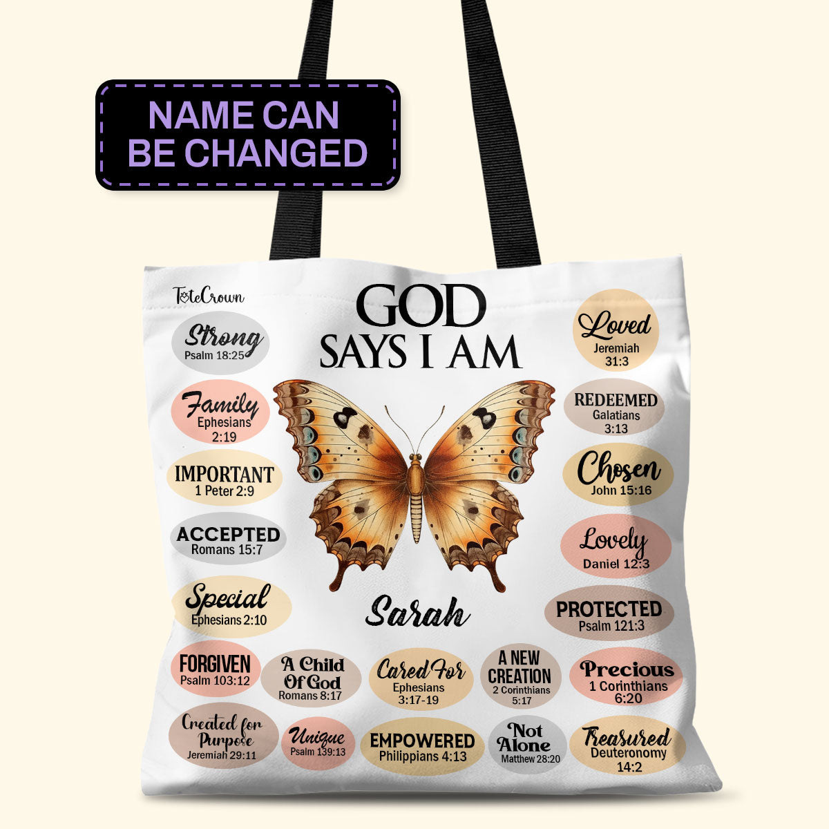 God Says I Am - Personalized Tote Bag TCH01 – ToteCrown