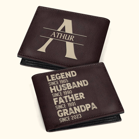 Legend Husband Father Grandpa - Personalized Folded Wallet For Men TCLFWH861