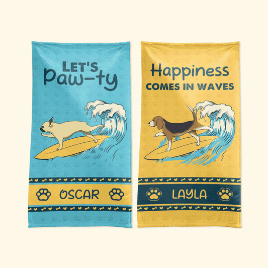 Let's Paw-ty - Personalized Beach Towel TCBTHN31