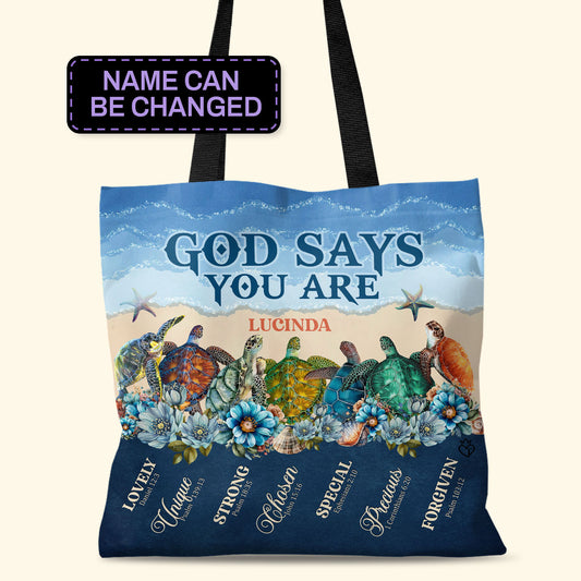 God Says You  Are - Personalized Tote Bag TCM25