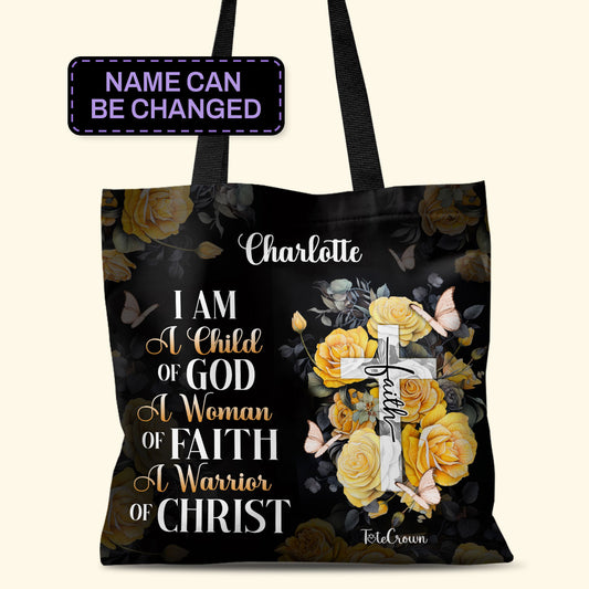 I Am A Woman Of Faith - Personalized Tote Bag TCH02