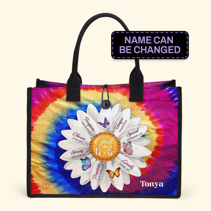 God Says I Am - Personalized Canvas Tote Bag TCVM05