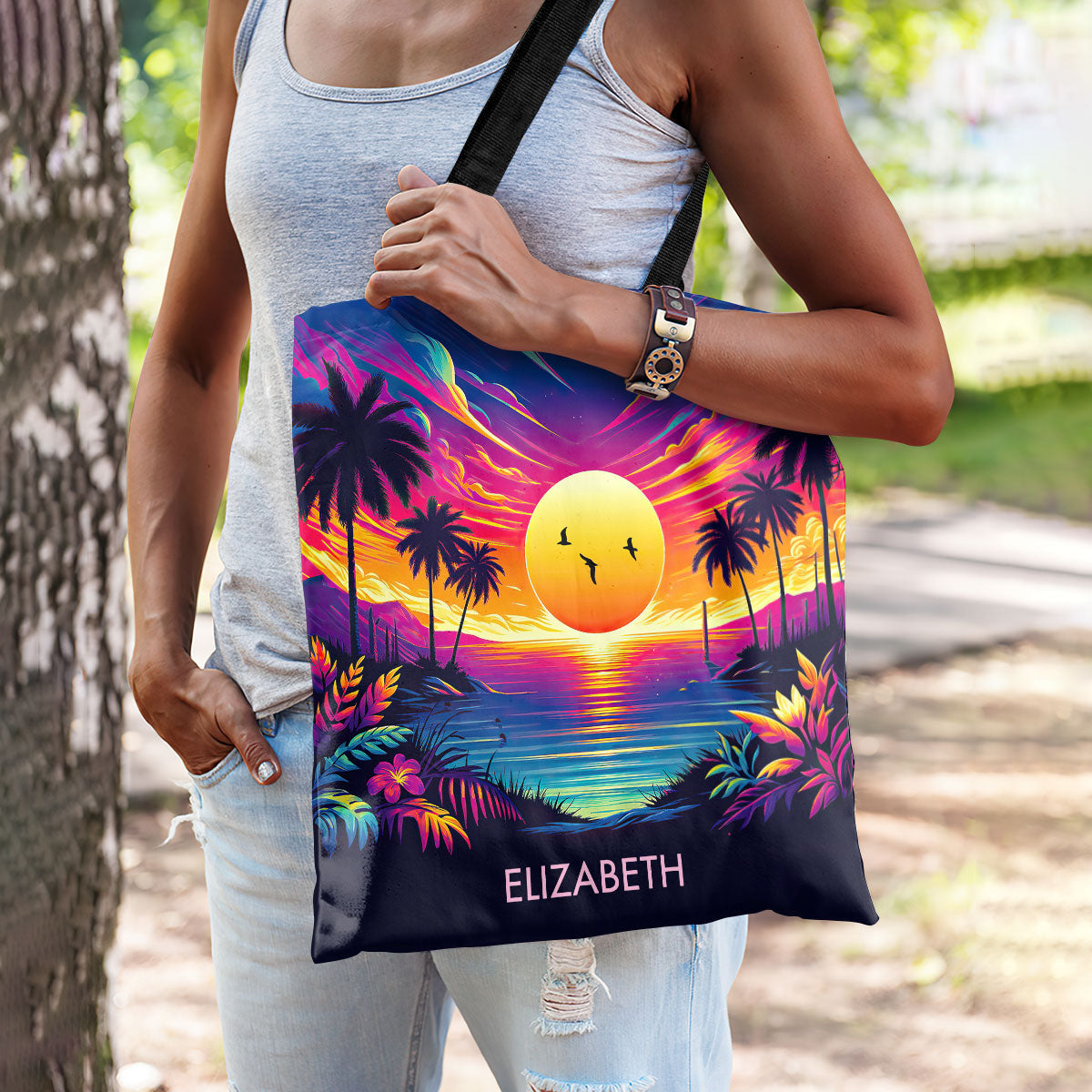 Summer Sunset Dream - Personalized Tote Bag TCTBHN37