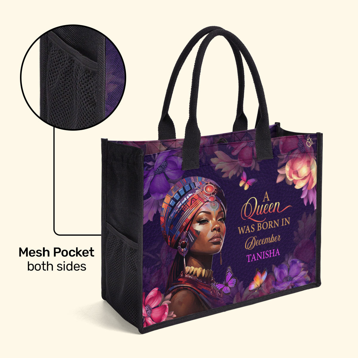 Beautiful Queen - Personalized Canvas Tote Bag TCVM15