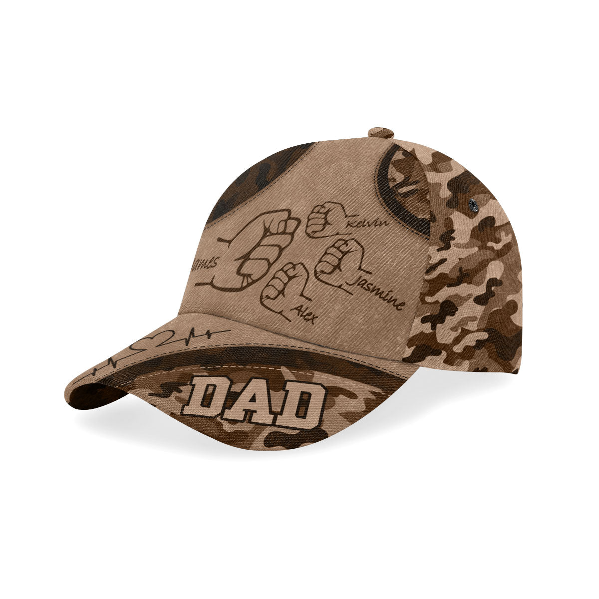 Dad/Mom Grandpa Kids Holding Hands - Personalized Classic Cap TCCCHN15