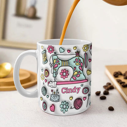 Just A Girl Who Loves Sewing - Personalized Ceramic Coffee Mug TCCCMLHN811