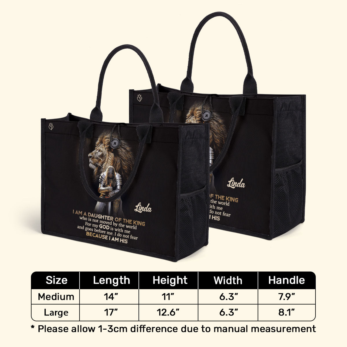 A Daughter Of The King  - Personalized Canvas Tote Bag TCHN06