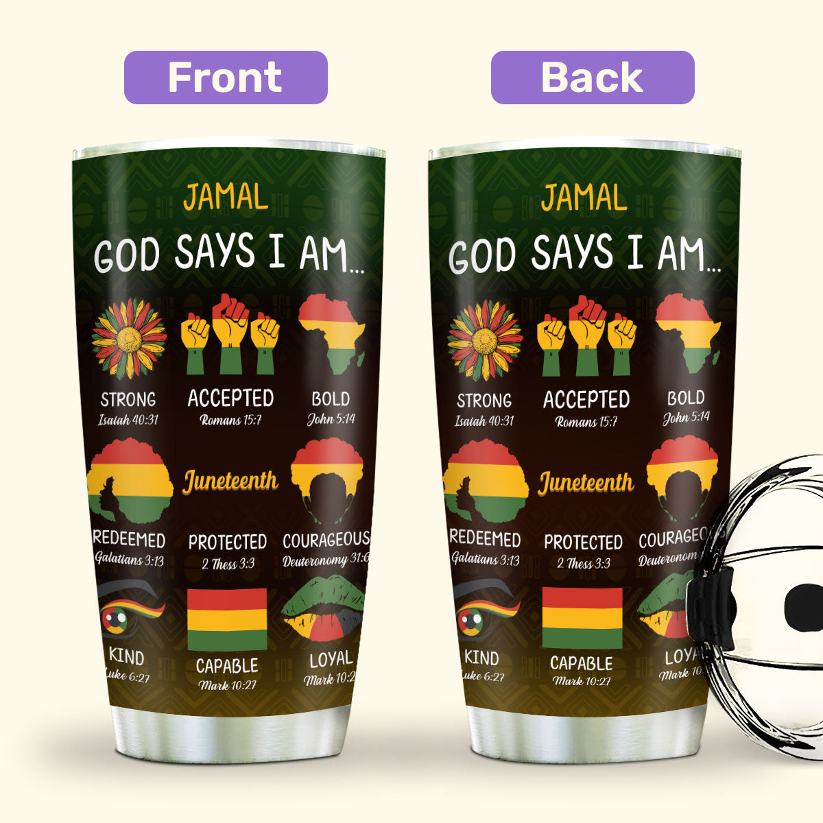 God Says I Am 20oz, 30oz, 40oz Personalized Tumbler TCSSTHA09