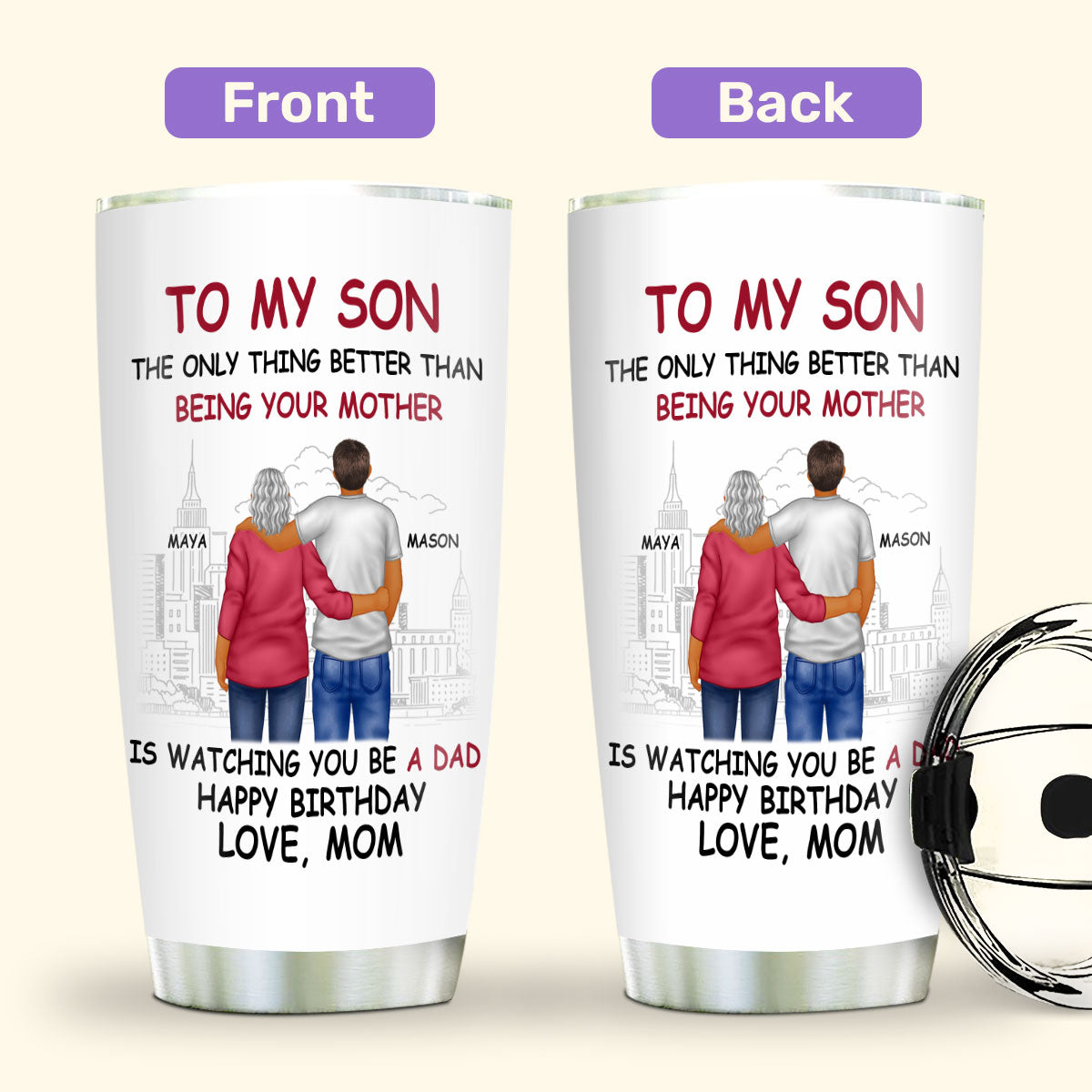 To My Son 20oz, 30oz, 40oz Personalized Tumbler TCSSTN40