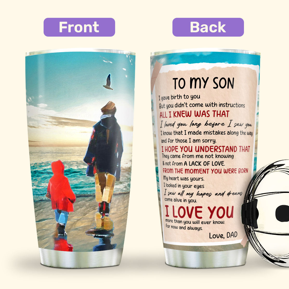 To My Son 20oz, 30oz, 40oz Personalized Tumbler TCSSTHN14