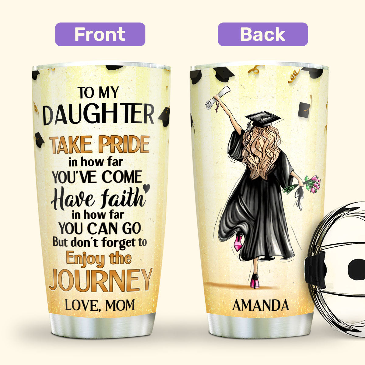 Graduation 20oz, 30oz, 40oz Personalized Tumbler TCHN12