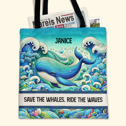 Save the Whales - Personalized Tote Bag TCHN96