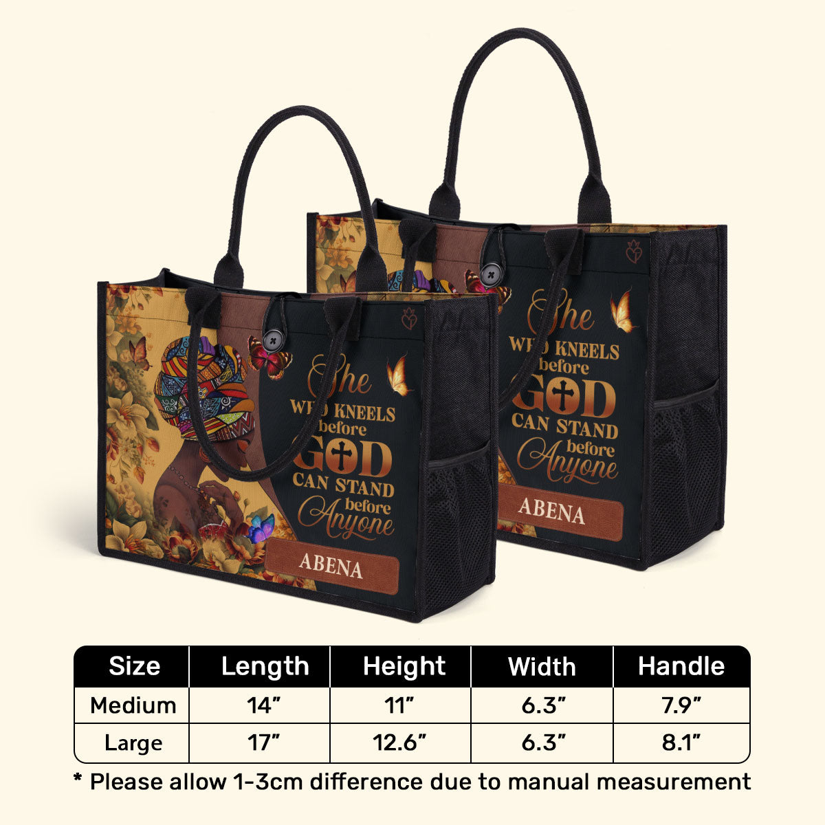 She Who Kneels Before God - Personalized Canvas Tote Bag TCVM14