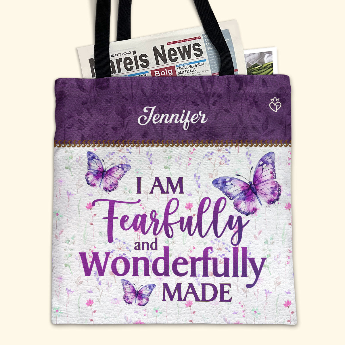 I Am Wonderfully Made - Personalized Tote Bag TCHN02