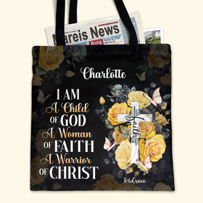 I Am A Woman Of Faith - Personalized Tote Bag TCH02