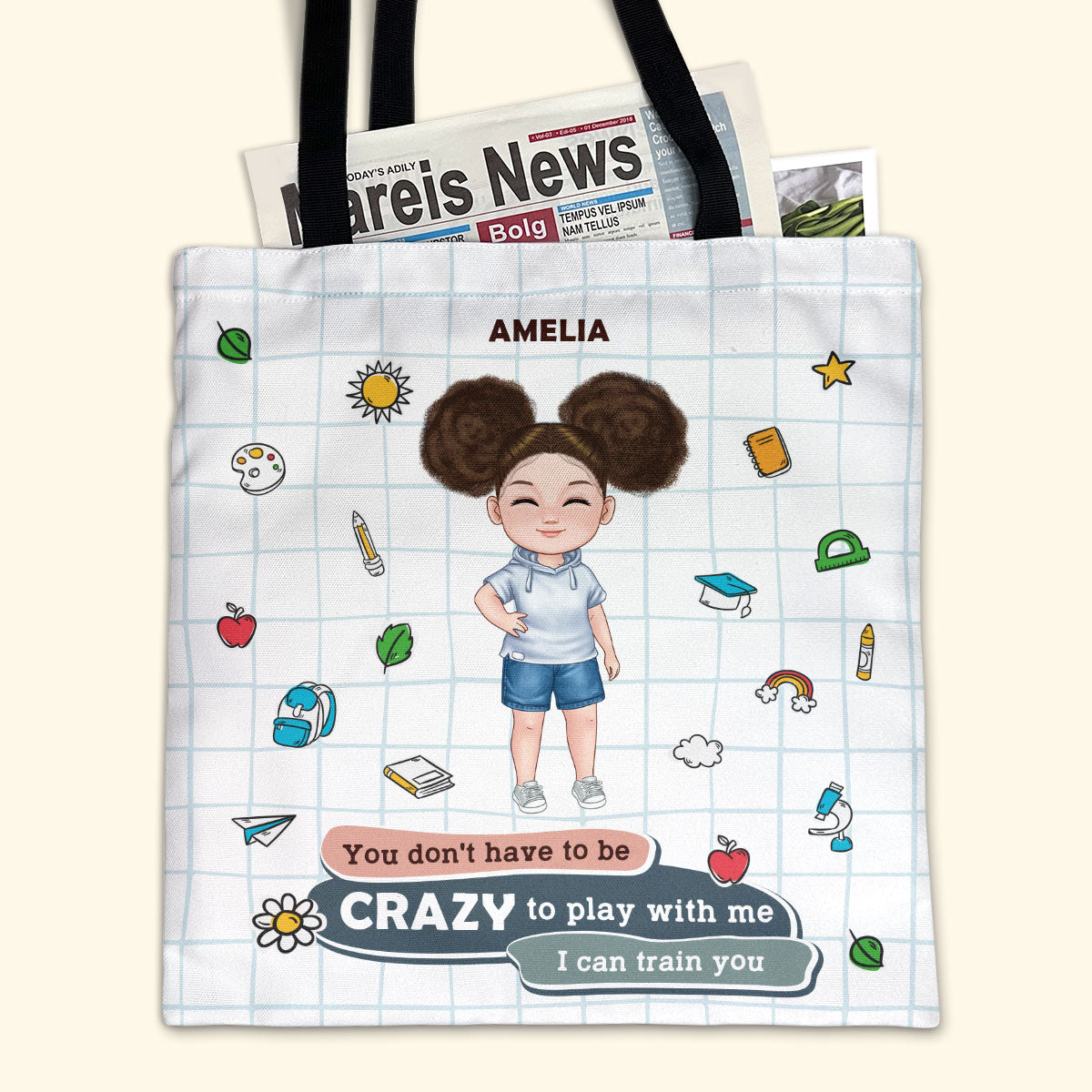 You Don't Have To Be Crazy To Play With Us - Personalized Tote Bag TCTBHN49