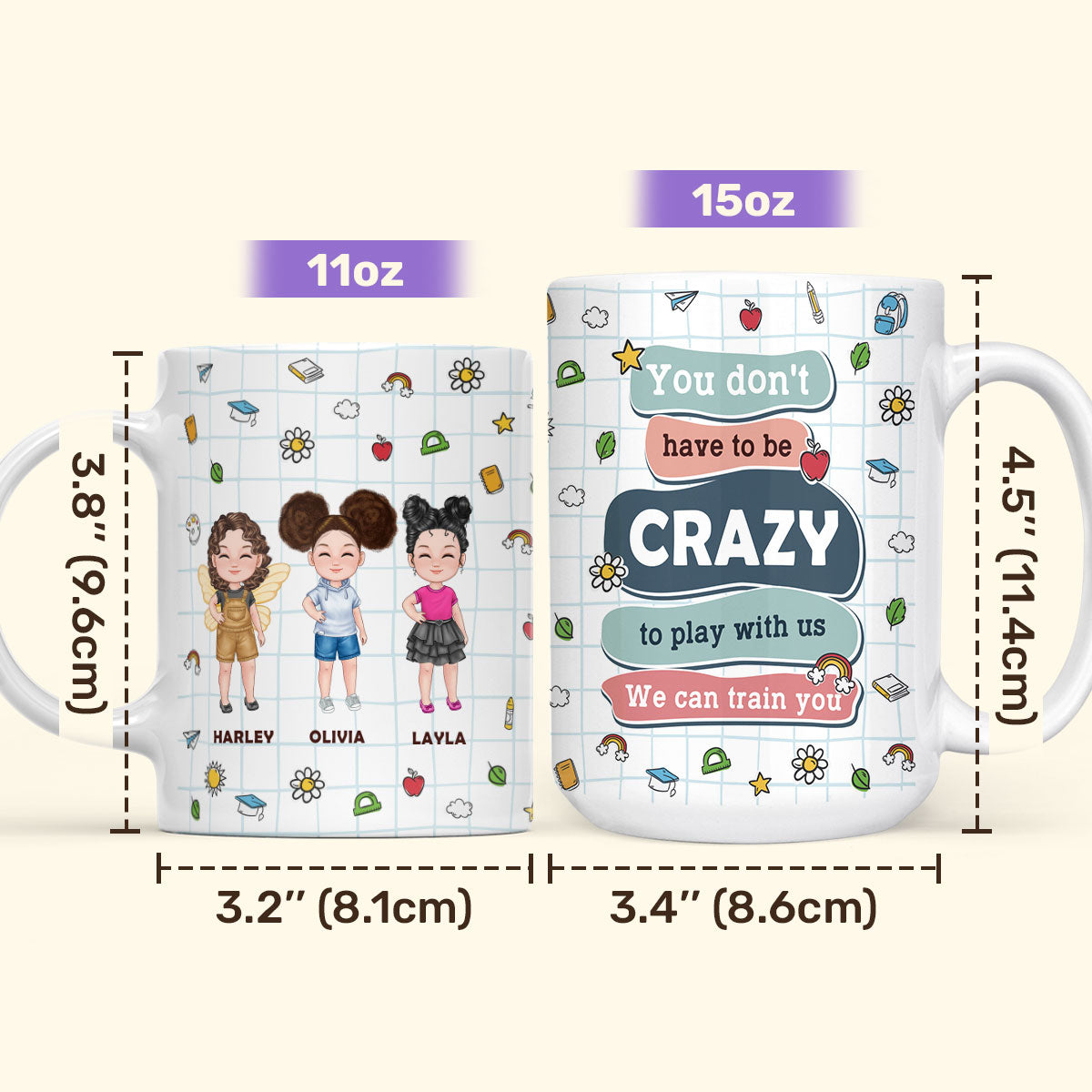 You Don't Have To Be Crazy To Play With Us - Personalized Ceramic Coffee Mug TCCCMHN49