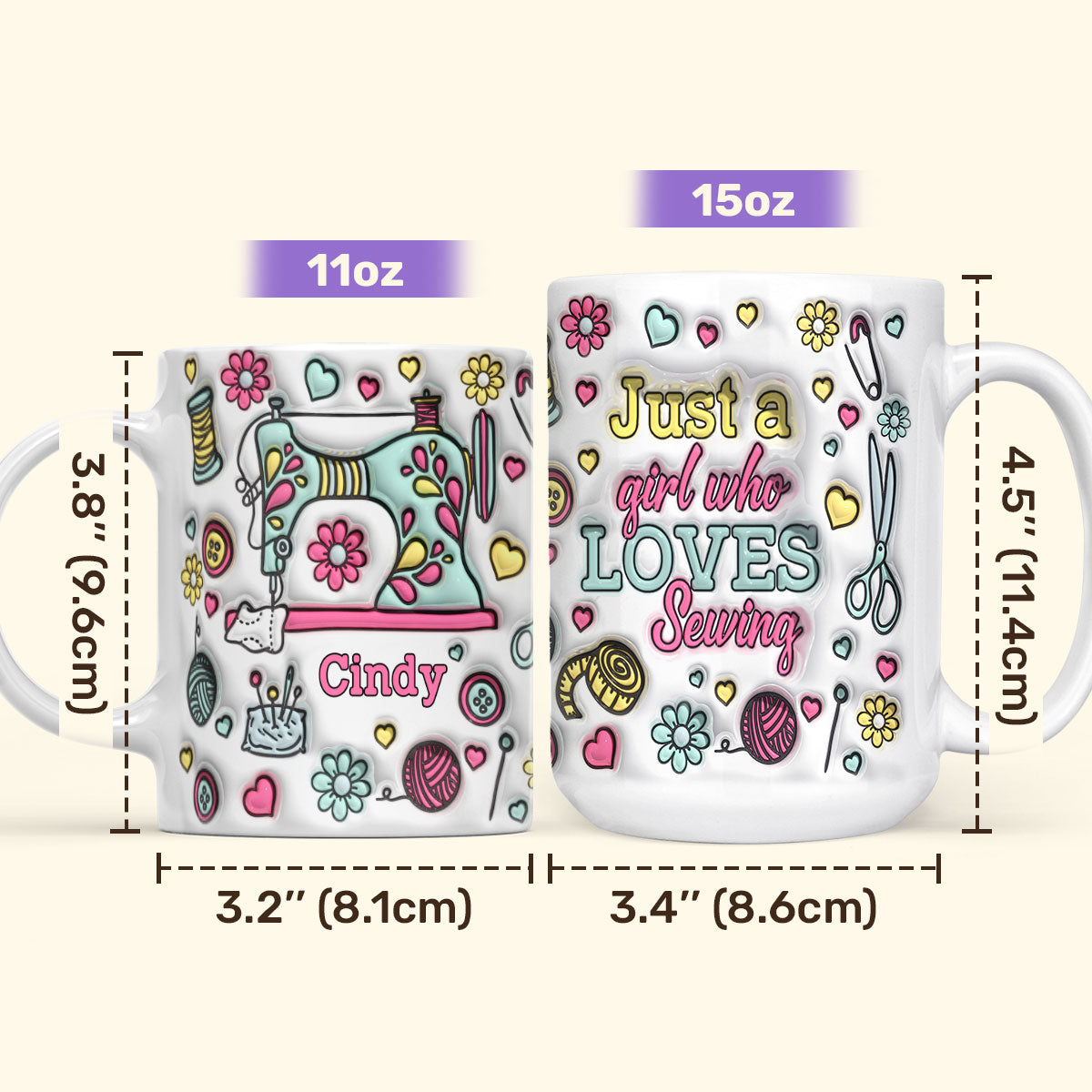 Just A Girl Who Loves Sewing - Personalized Ceramic Coffee Mug TCCCMLHN811