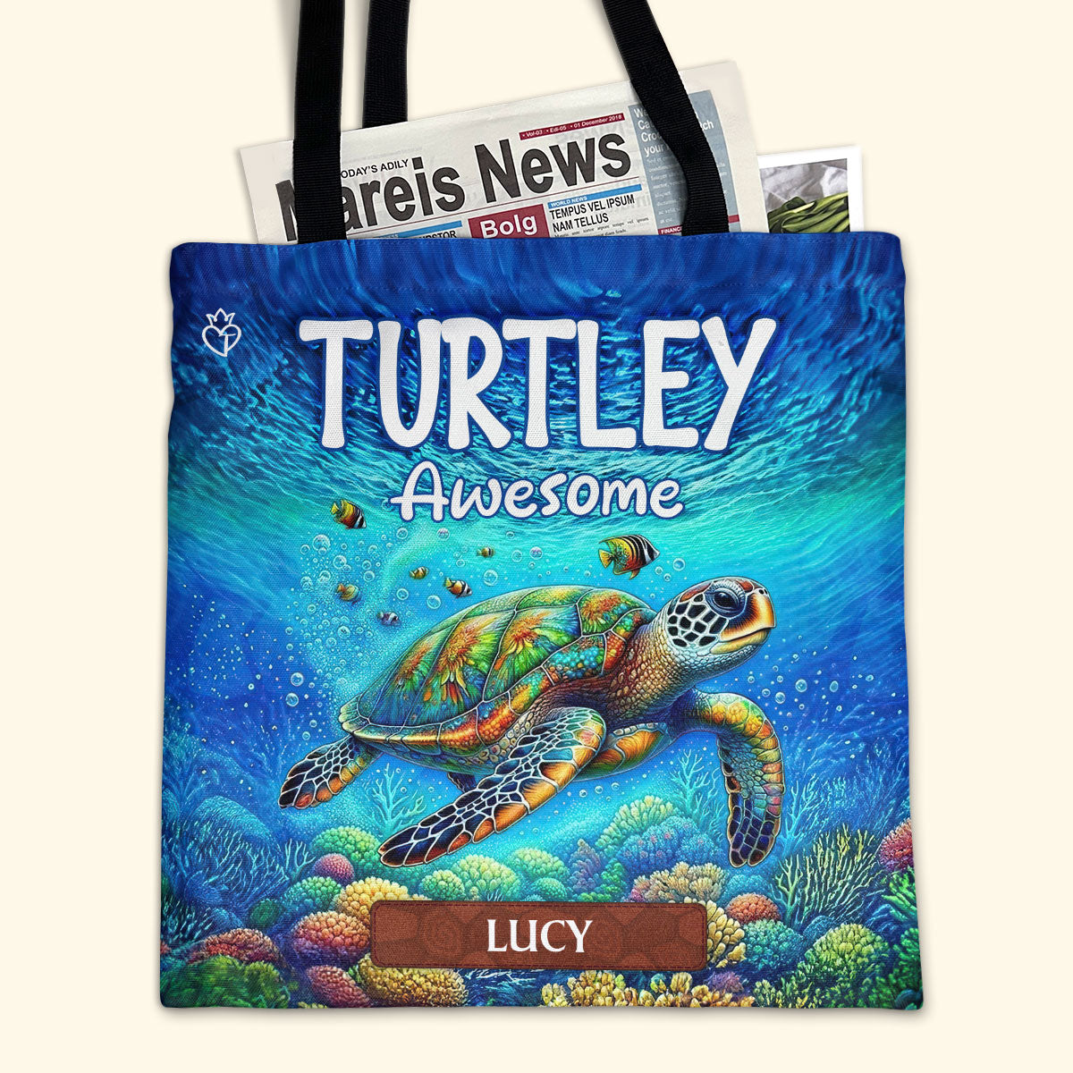 Turtley Awesome - Personalized Tote Bag TCHN93