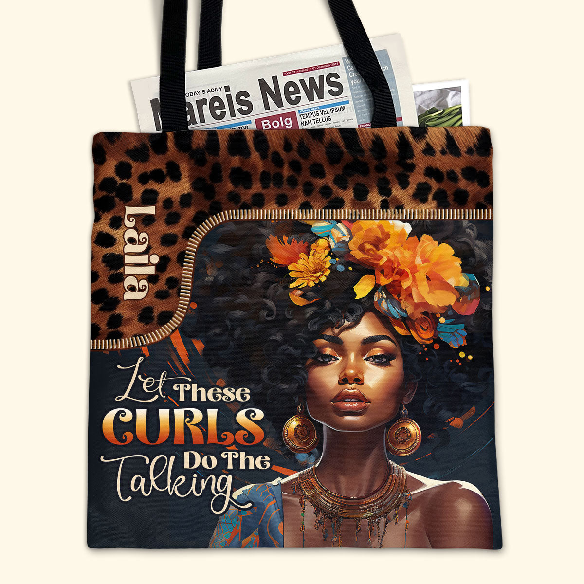 Let These Curls Do The Talking  - Personalized Tote Bag TCM20