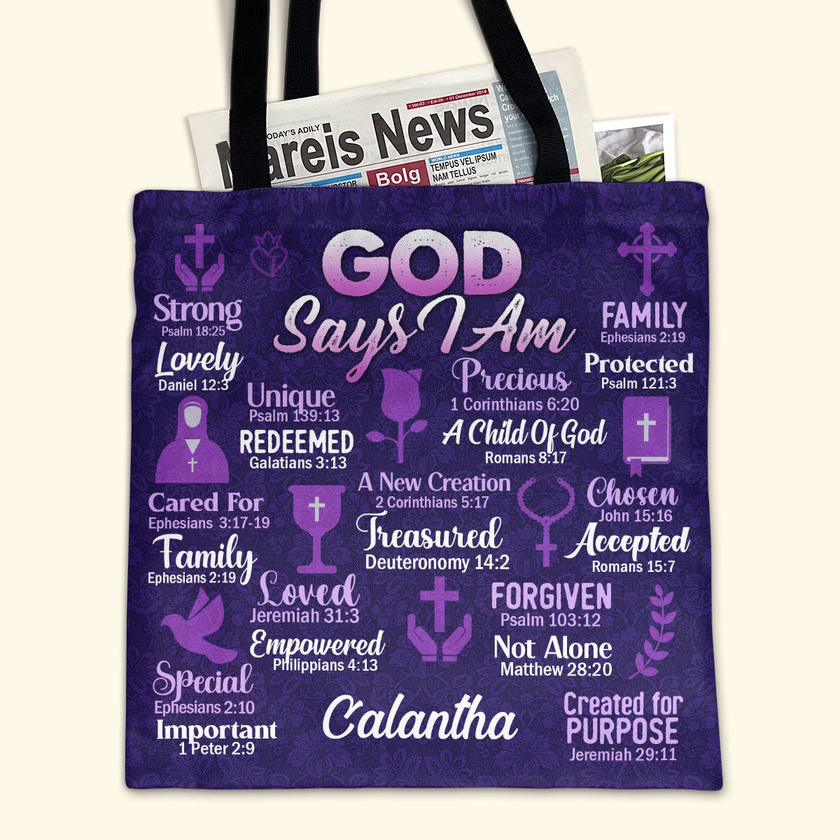 God Says I Am - Personalized Tote Bag TCH07
