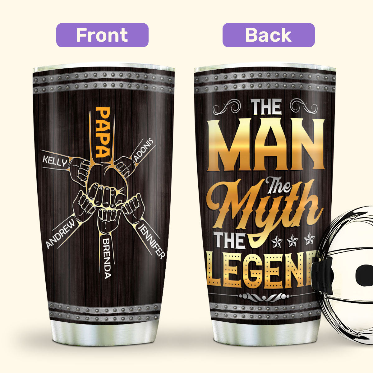 The Man The Myth The Legend 20oz, 30oz, 40oz Personalized Tumbler TCM1024