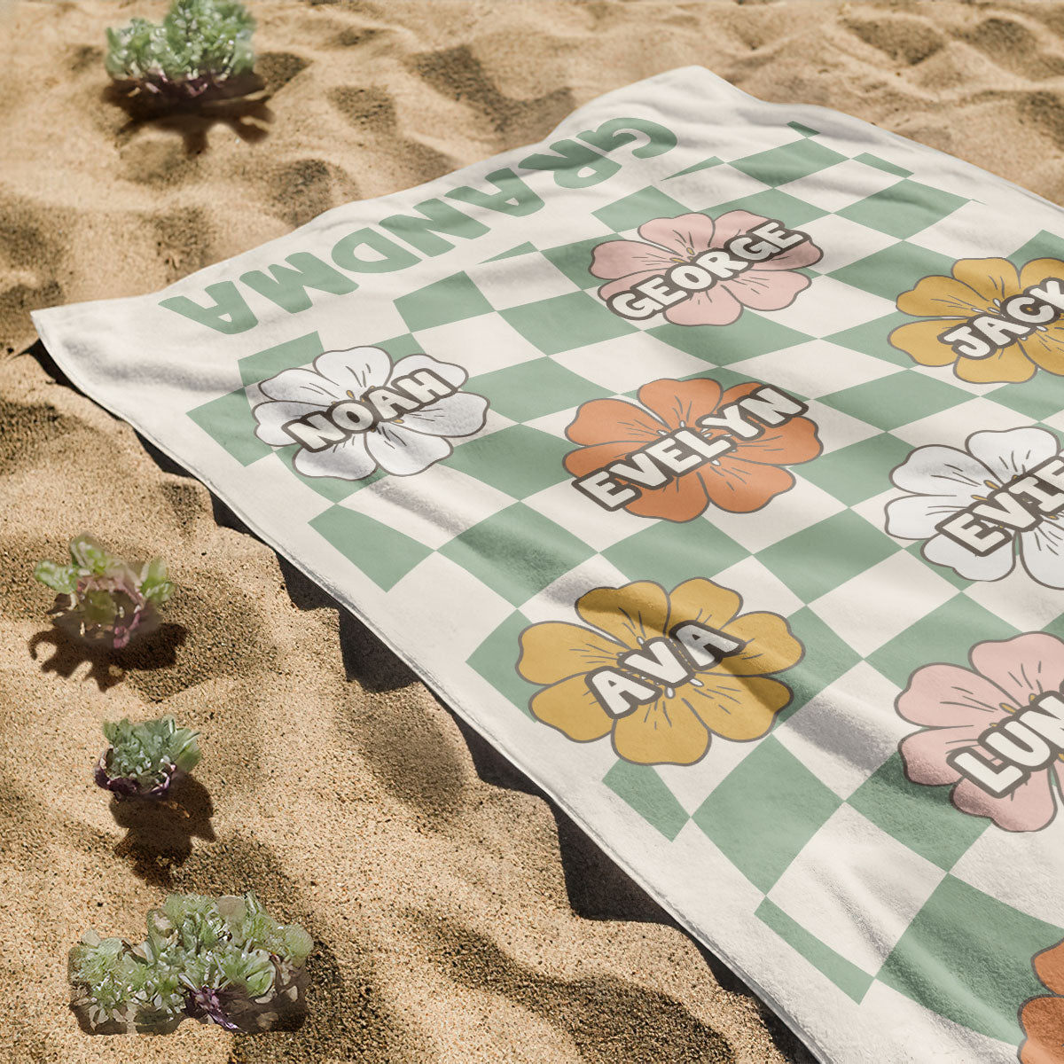 Grandma Groovy - Personalize Beach Towel TCBTHN29