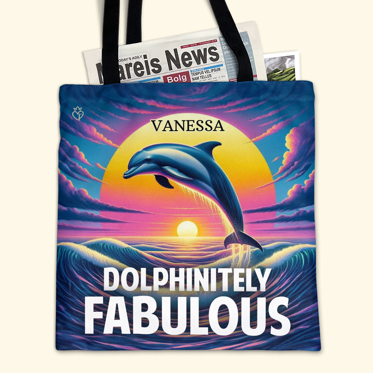 Dolphinitely Fabulous - Personalized Tote Bag TCHN94