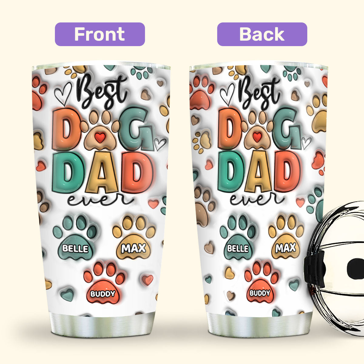 Best Dog Dad 20oz, 30oz, 40oz Personalized Tumbler TCSSTH841