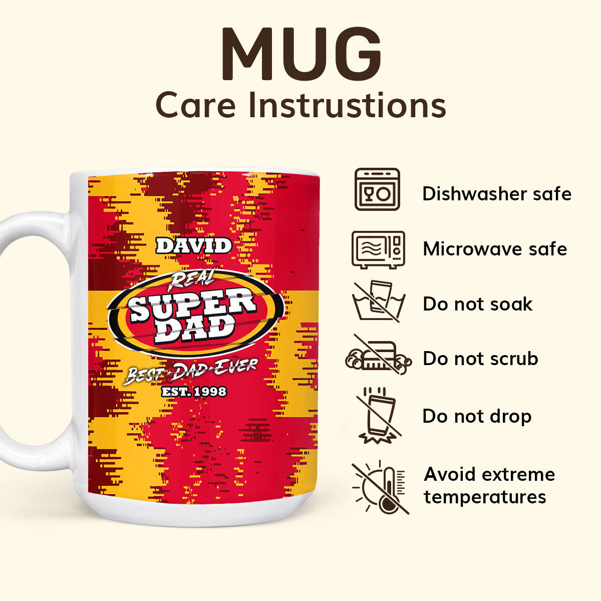 Real Super Dad - Personalized Ceramic Coffee Mug TCCCMT45