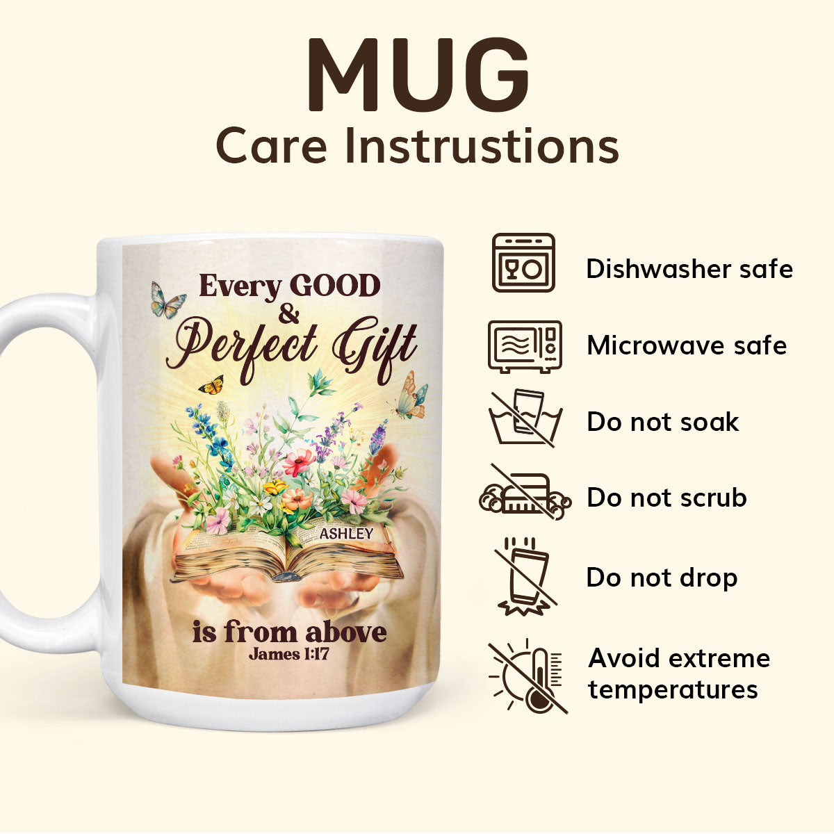 Every Good And Perfect Gift Is From Above - Personalized Ceramic Coffee Mug TCCCMLHN781TA