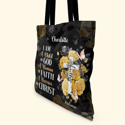 I Am A Woman Of Faith - Personalized Tote Bag TCH02