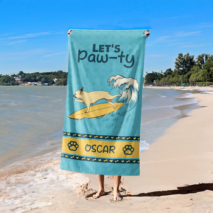 Let's Paw-ty - Personalized Beach Towel TCBTHN31