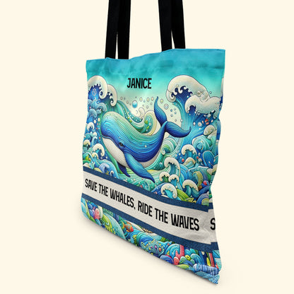 Save the Whales - Personalized Tote Bag TCHN96