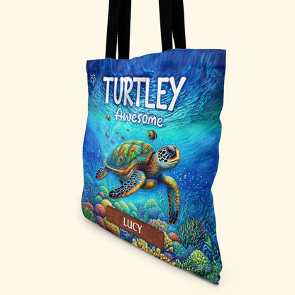 Turtley Awesome - Personalized Tote Bag TCHN93