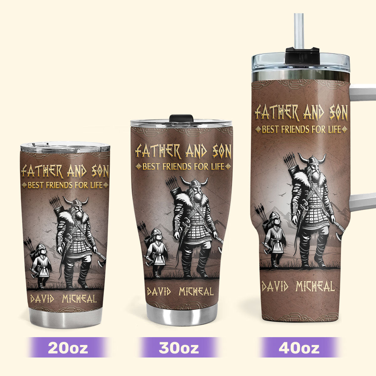 Father And Son Best Friends For Life 20oz, 30oz, 40oz Personalized Tumbler TCHA08