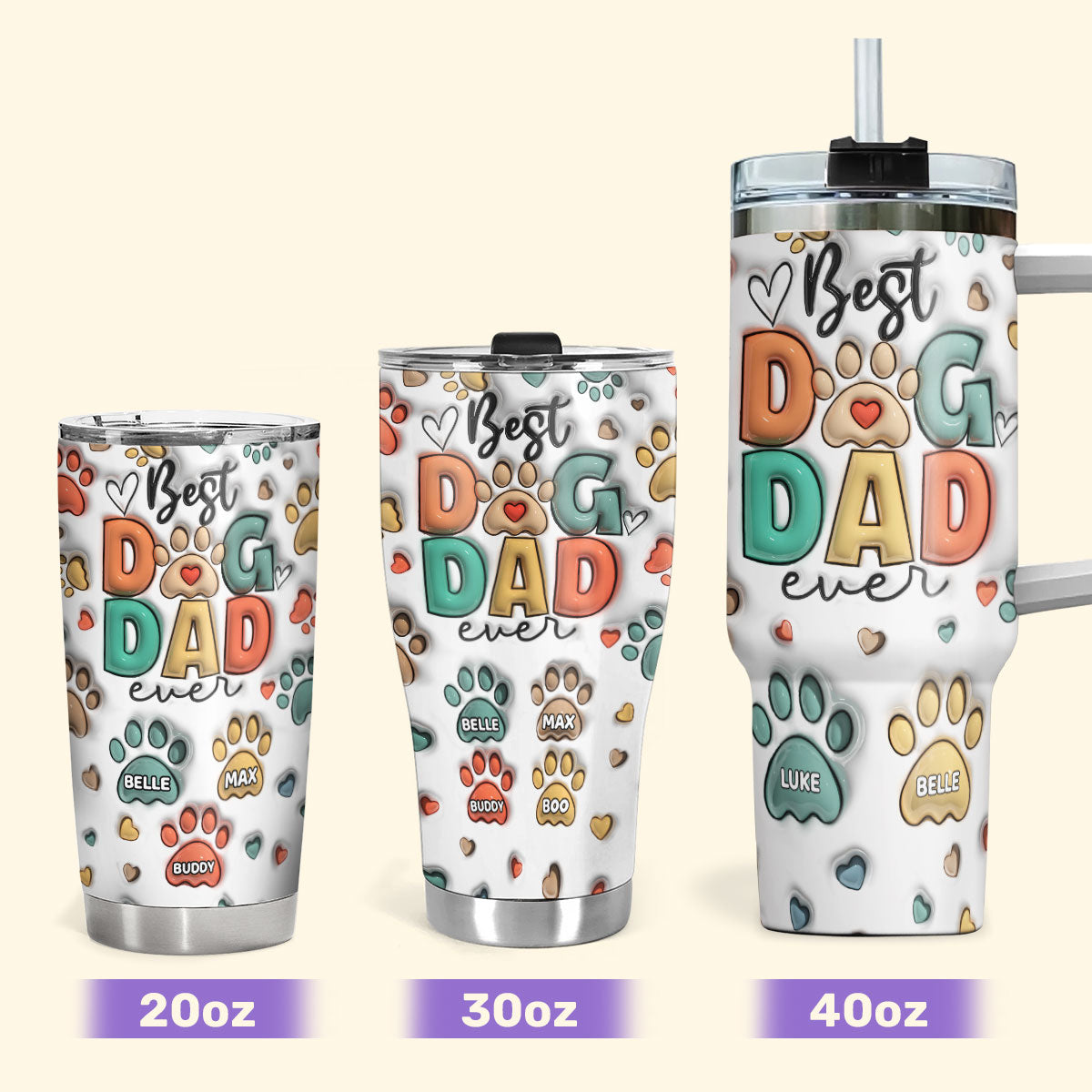 Best Dog Dad 20oz, 30oz, 40oz Personalized Tumbler TCSSTH841