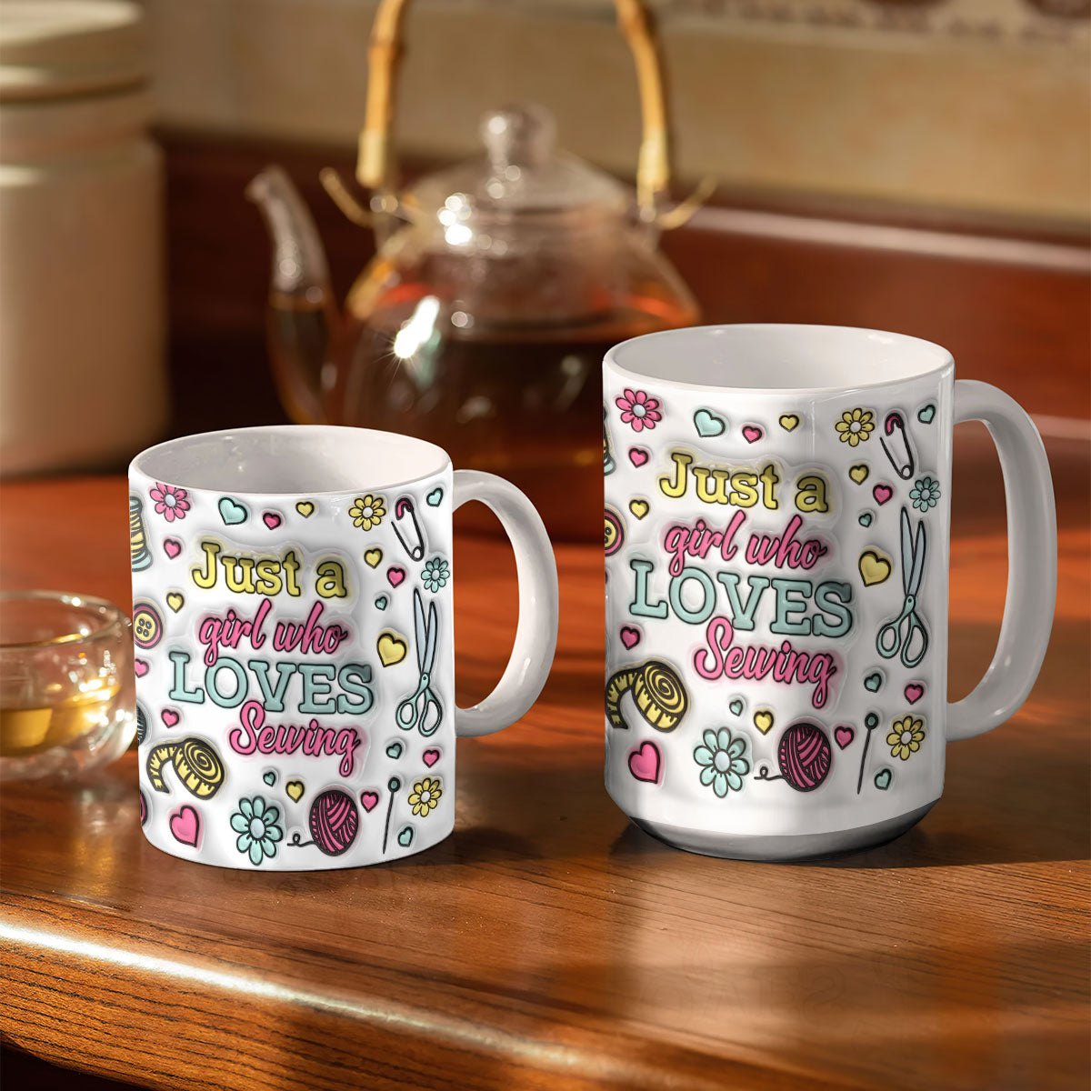 Just A Girl Who Loves Sewing - Personalized Ceramic Coffee Mug TCCCMLHN811