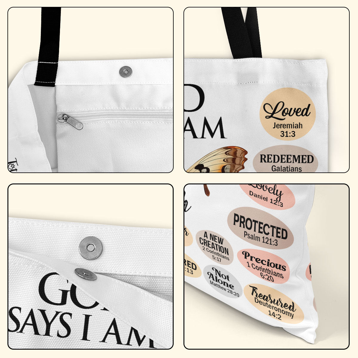 God Says I Am - Personalized Tote Bag TCH01