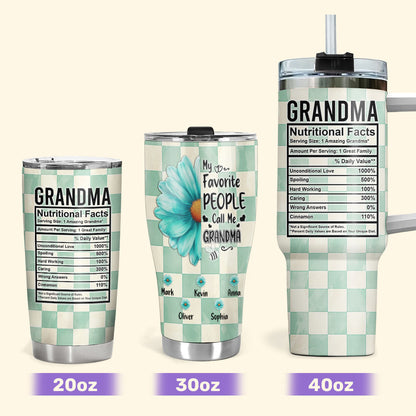 My Favorite People Call Me Grandma 20oz, 30oz, 40oz Personalized Tumbler TCSSTT47