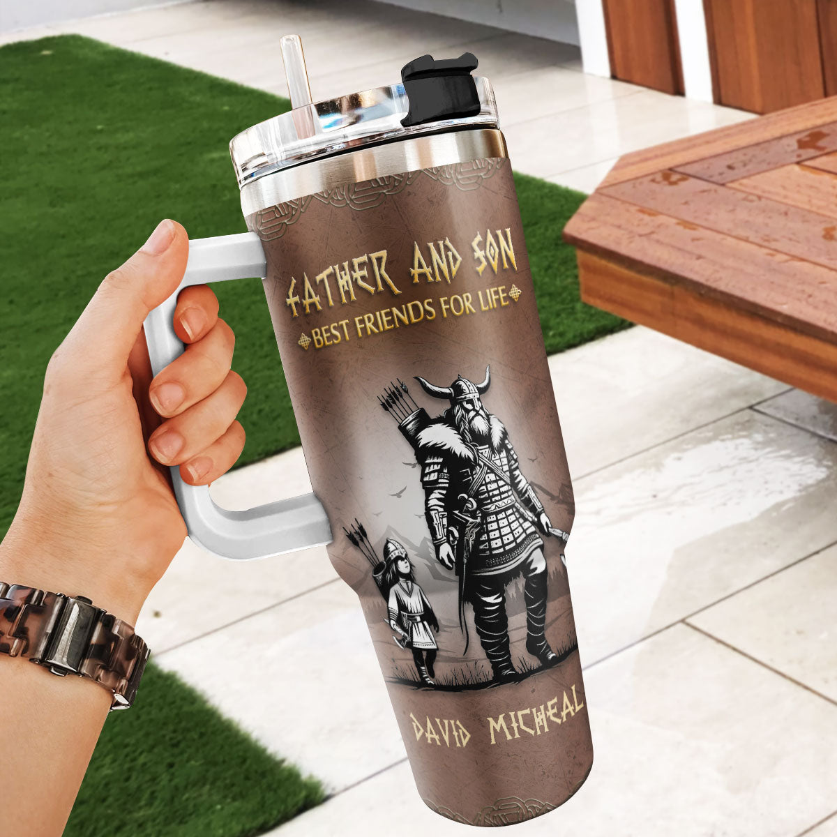 Father And Son Best Friends For Life 20oz, 30oz, 40oz Personalized Tumbler TCHA08