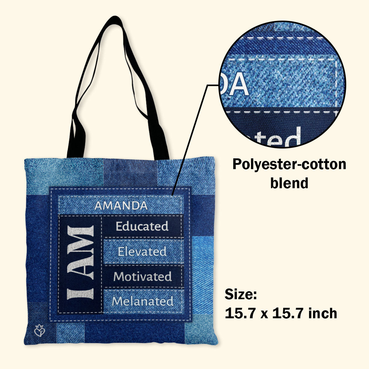 I Am Melanated - Personalized Tote Bag TCHN05