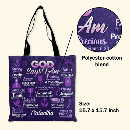 God Says I Am - Personalized Tote Bag TCH07