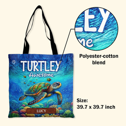 Turtley Awesome - Personalized Tote Bag TCHN93