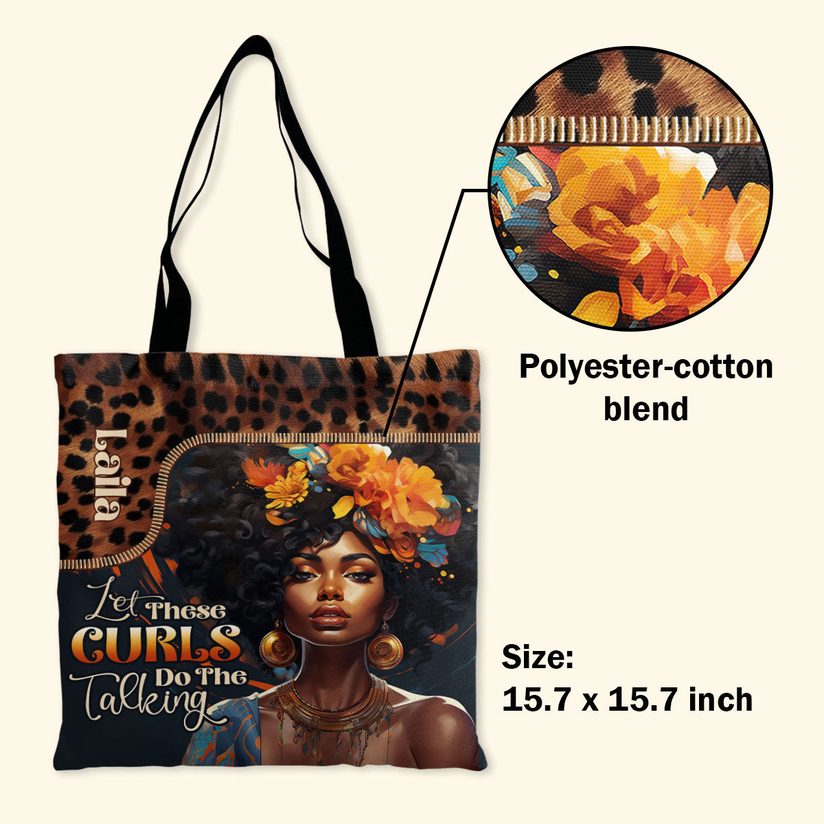 Let These Curls Do The Talking  - Personalized Tote Bag TCM20